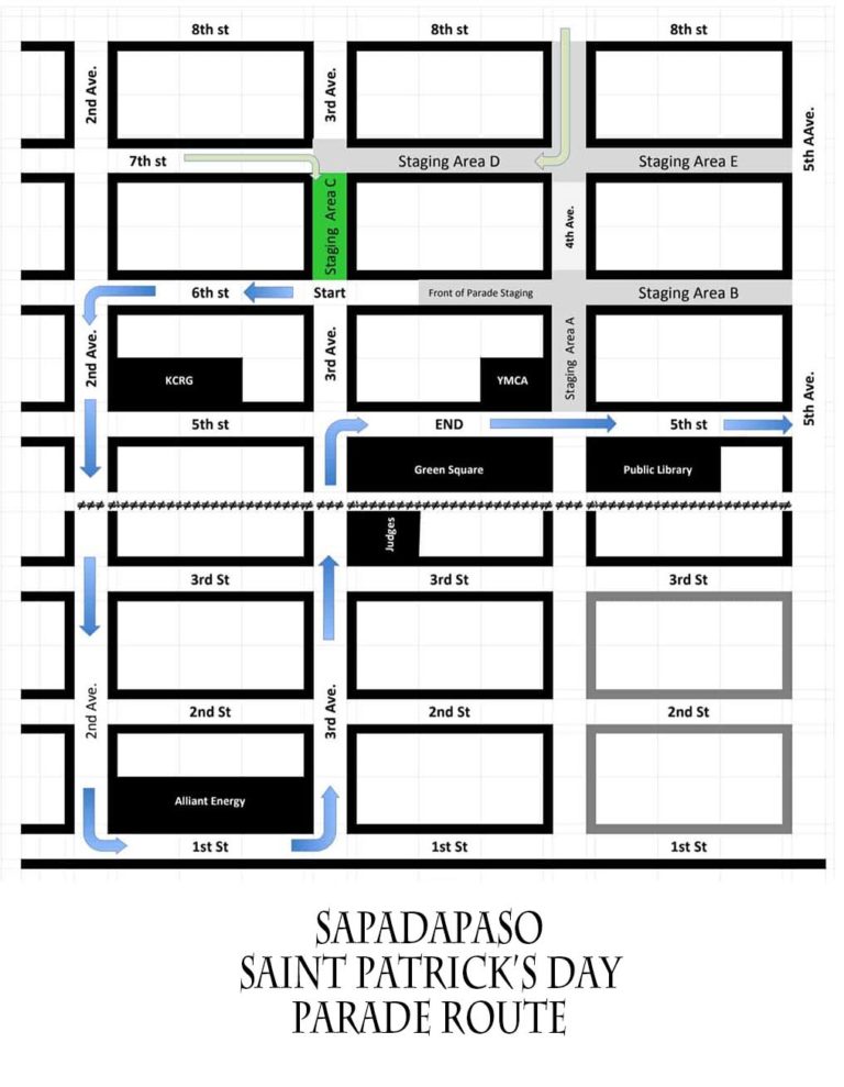 Parade Route Saint Patrick's Day Parade Society Cedar Rapids, Iowa